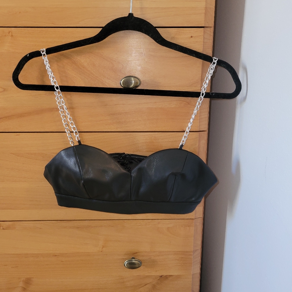 Nasty Gal Faux Leather Bralette